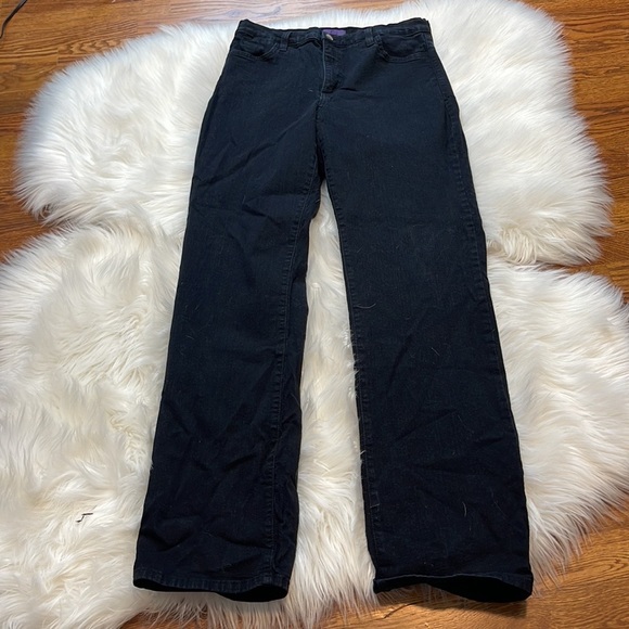 NYDJ Straight Leg Black High-Rise Jeans - Picture 2 of 5